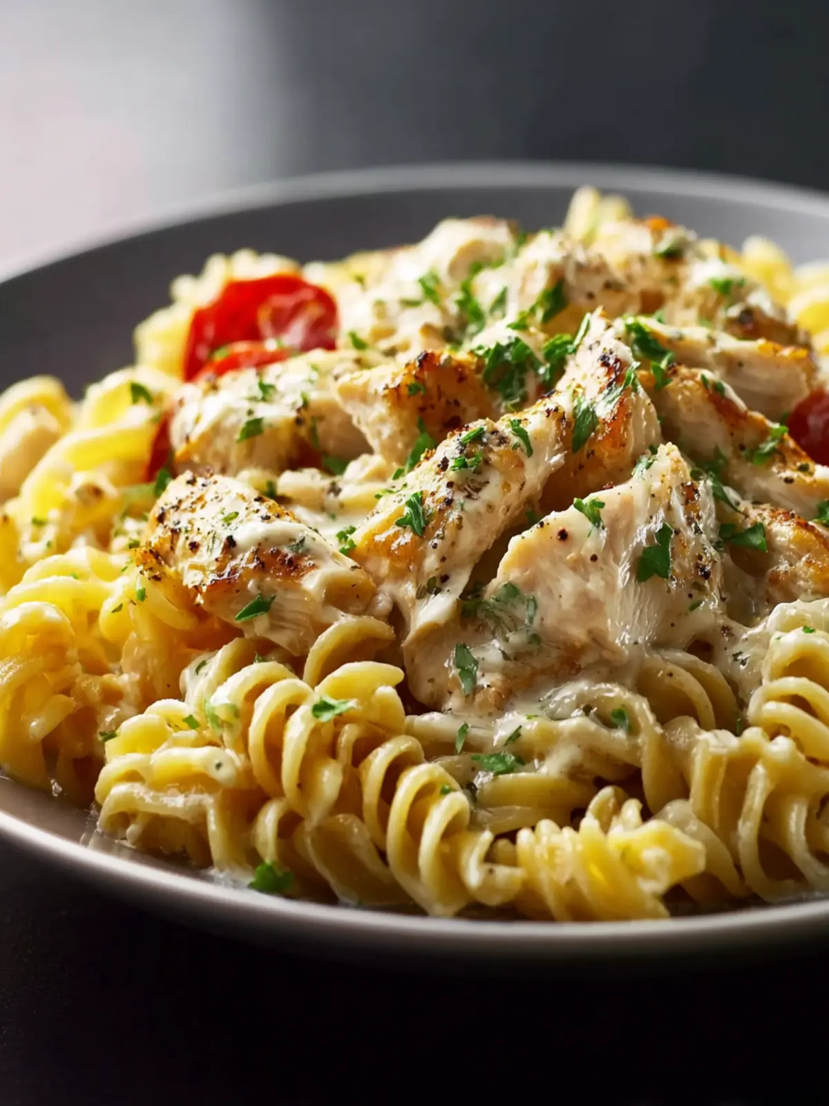 Crockpot Garlic Parmesan Chicken Pasta First Image