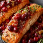 Cranberry Orange Salmon with Caramelized Onions & Almonds First Image