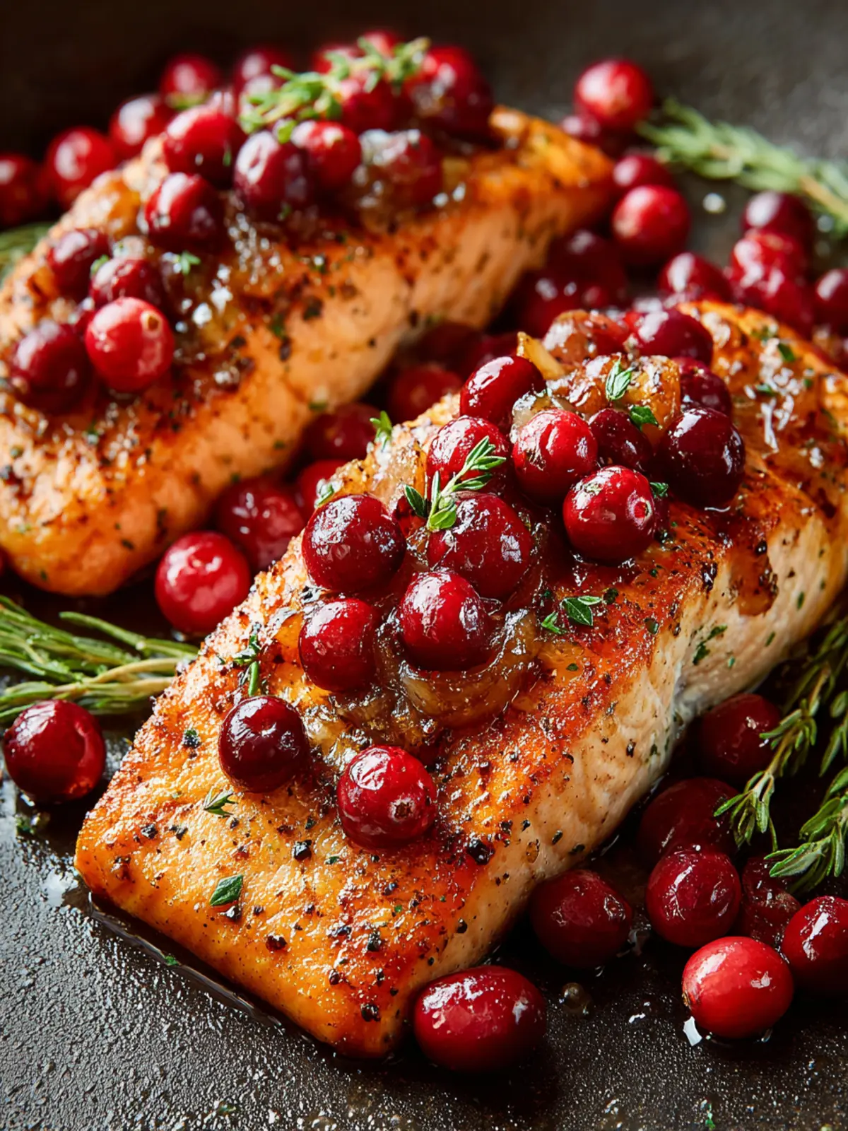 Cranberry Orange Salmon with Caramelized Onions & Almonds First Image