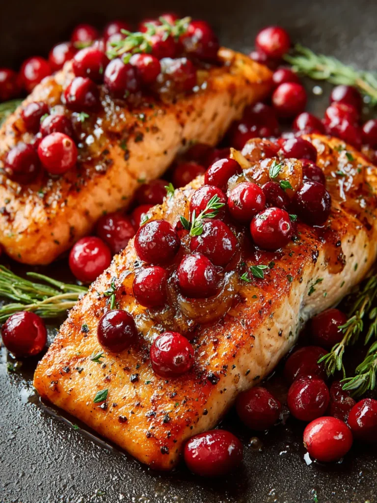 Cranberry Orange Salmon with Caramelized Onions & Almonds First Image