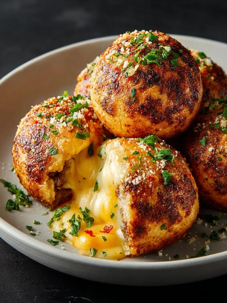Garlic Parmesan Cheeseburger Bombs First Image