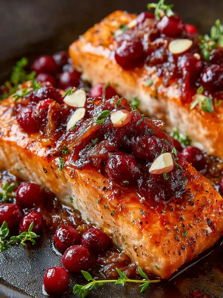 Cranberry Orange Salmon with Caramelized Onions & Almonds First Image