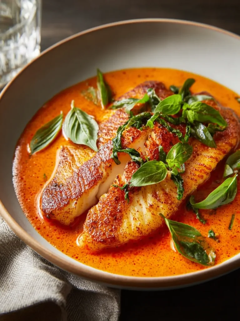 Savor Tilapia in Roasted Pepper Sauce First Image