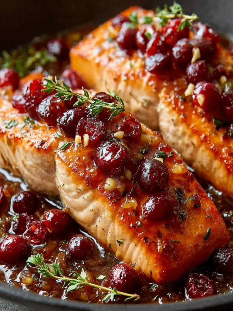 Cranberry Orange Salmon with Caramelized Onions & Almonds First Image