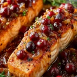 Cranberry Orange Salmon with Caramelized Onions & Almonds First Image