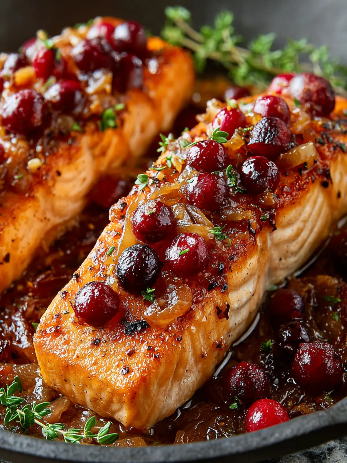 Cranberry Orange Salmon with Caramelized Onions & Almonds First Image