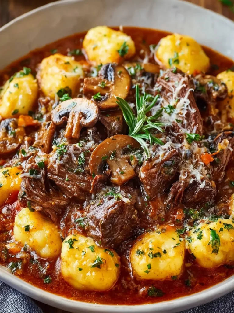 Beef Ragu with Parmesan Gnocchi & Mushrooms First Image