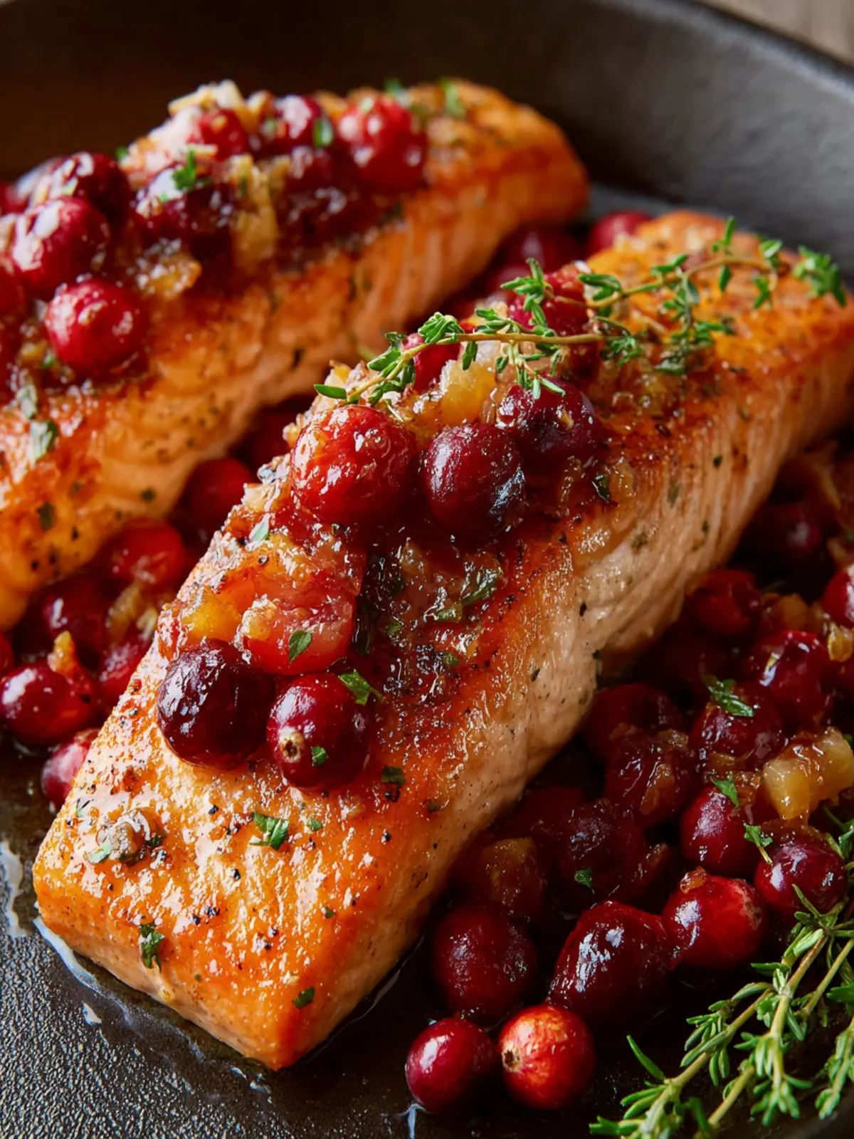 Cranberry Orange Salmon with Caramelized Onions & Almonds First Image