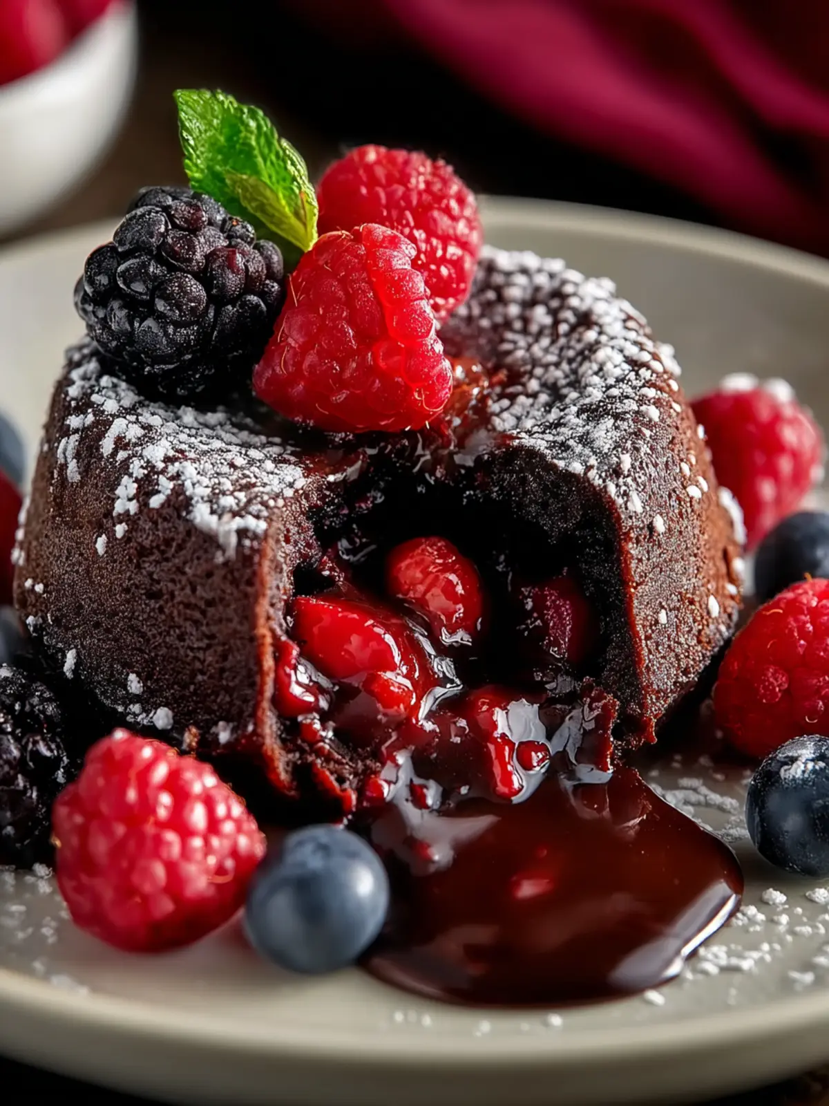 Triple Berry Chocolate Molten Cakes First Image