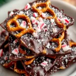 Irresistible Peppermint Dark Chocolate Pretzel Bark Recipe First Image
