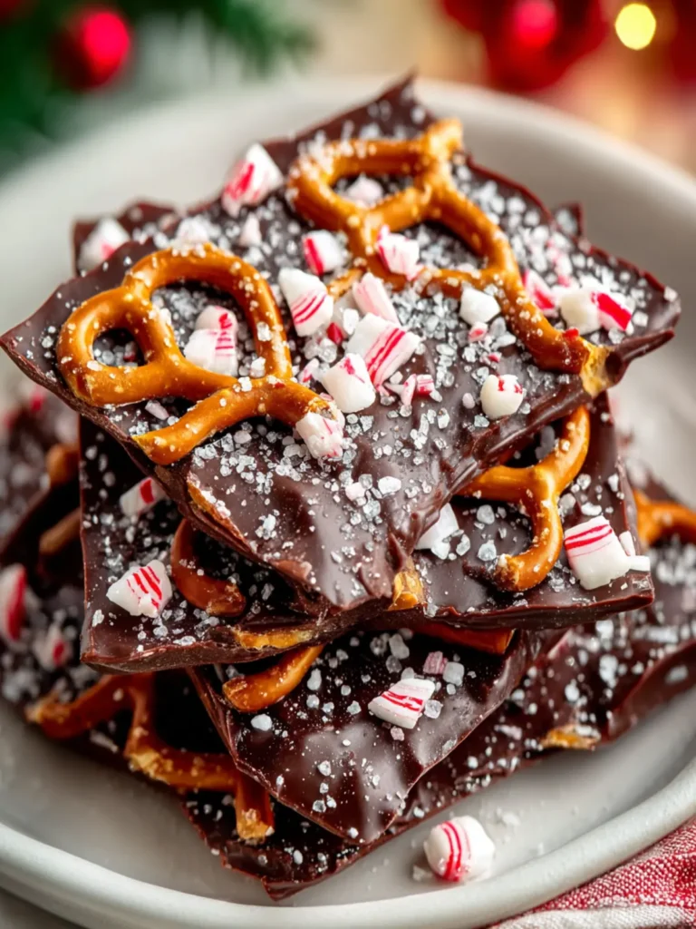Irresistible Peppermint Dark Chocolate Pretzel Bark Recipe First Image