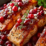 Cranberry Orange Salmon with Caramelized Onions & Almonds First Image