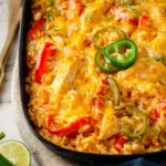 Cheesy Chicken Fajita Rice Casserole (One Pan Dinner) First Image