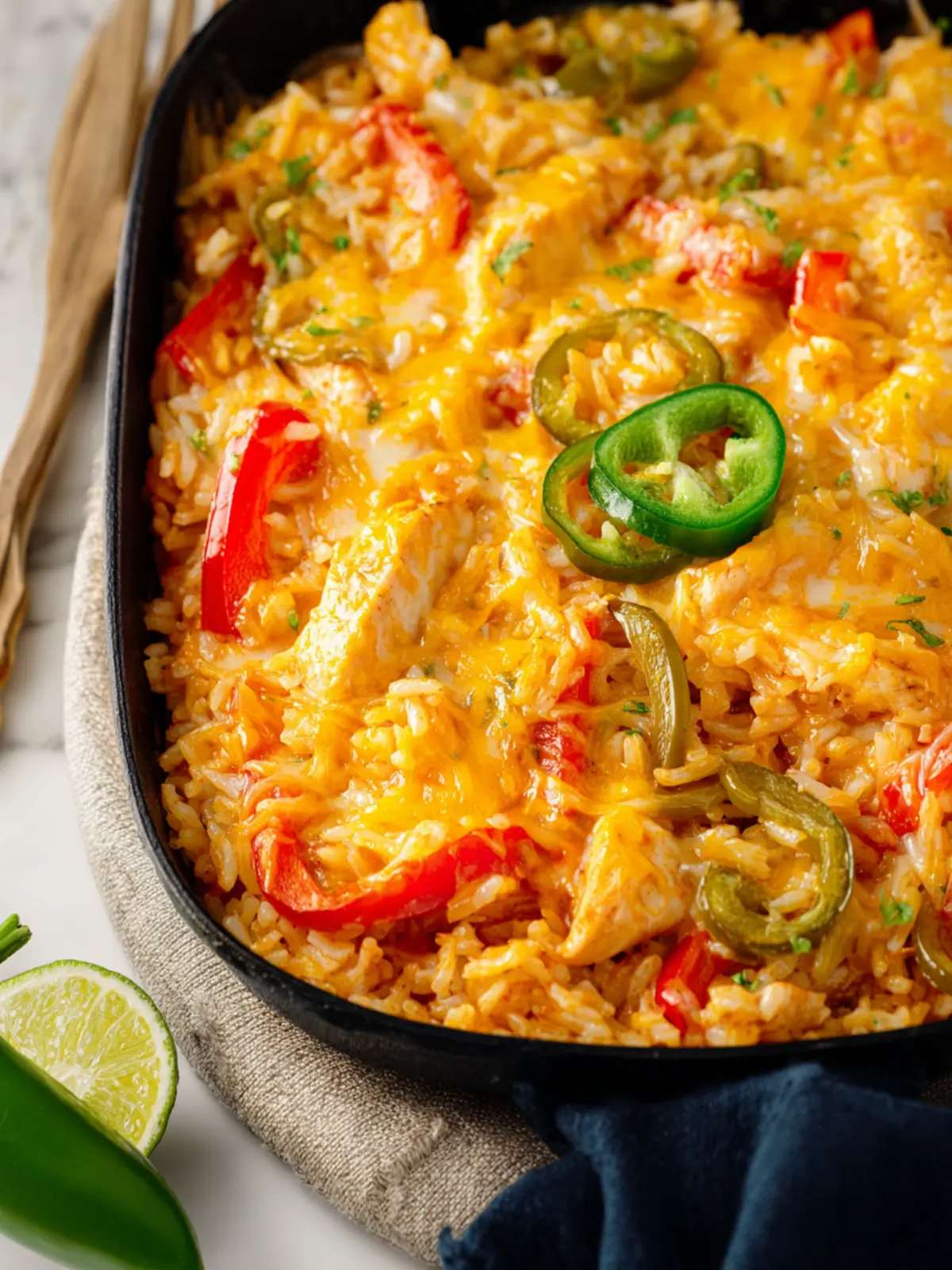 Cheesy Chicken Fajita Rice Casserole (One Pan Dinner) First Image