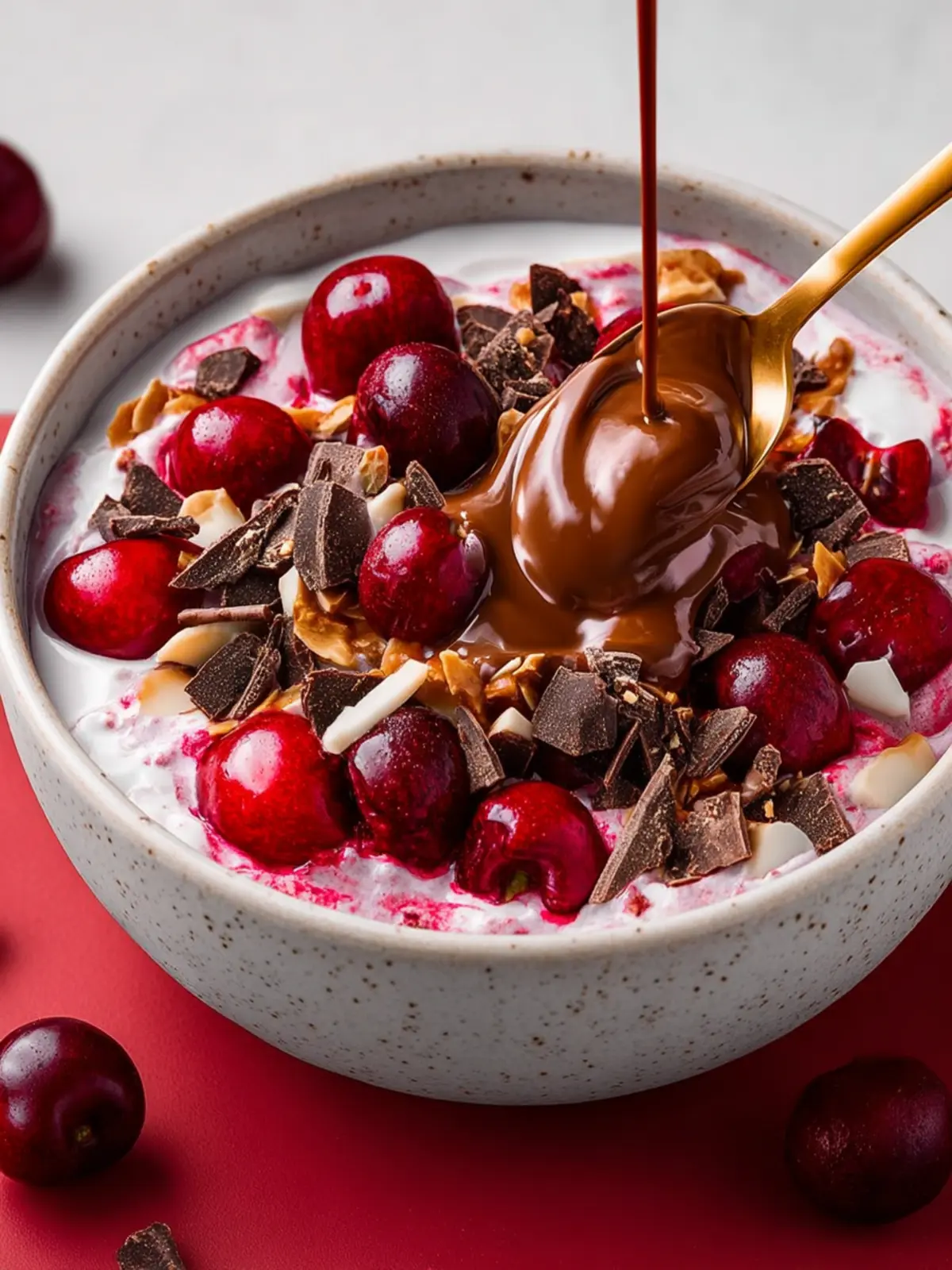 Chocolate Cherry Cheesecake Yogurt Bowl First Image
