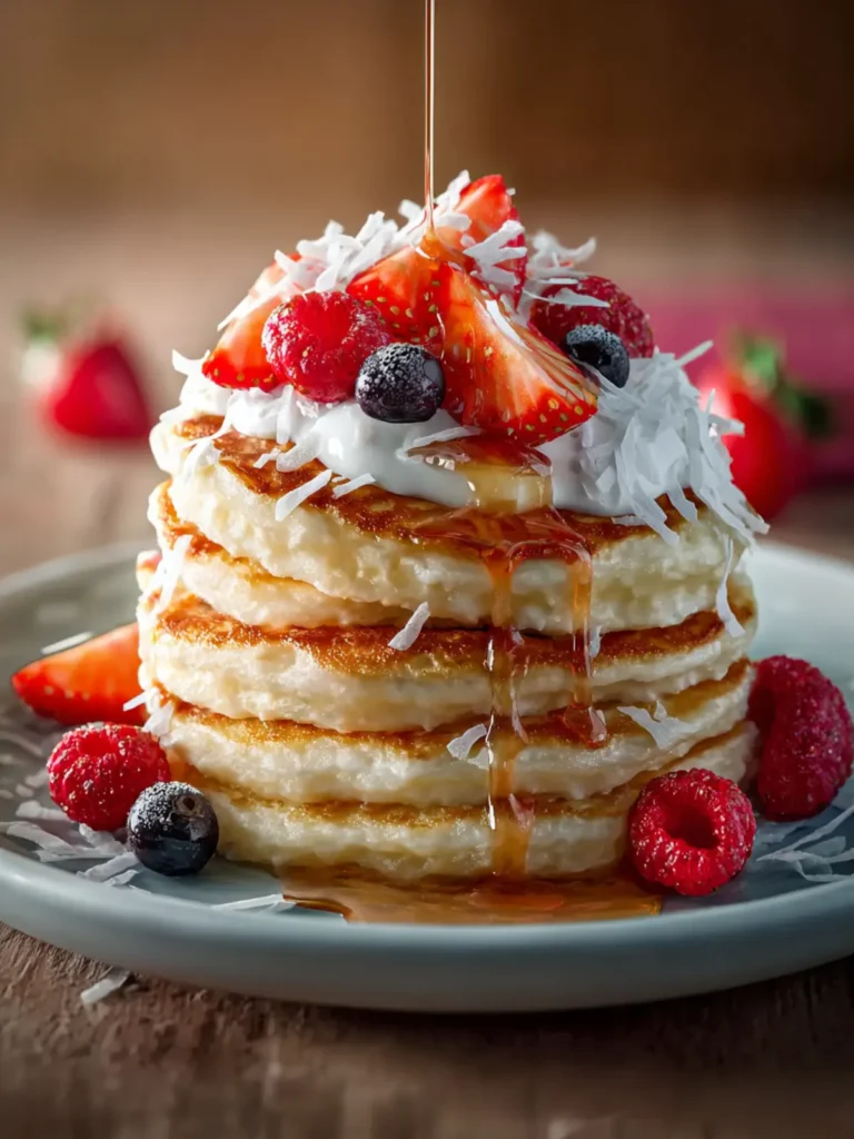 Coconut Cream Pancakes First Image