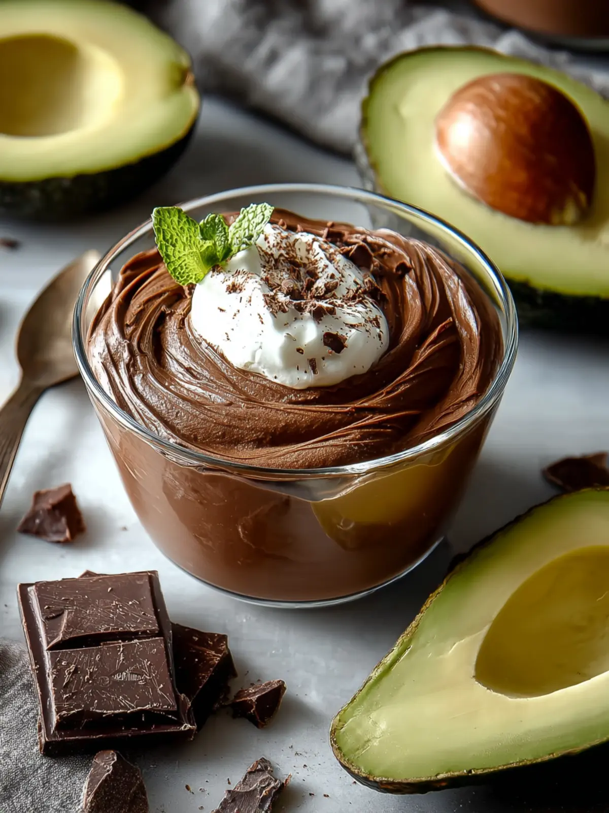 Indulge in Creamy Chocolate Avocado Pudding Delight First Image