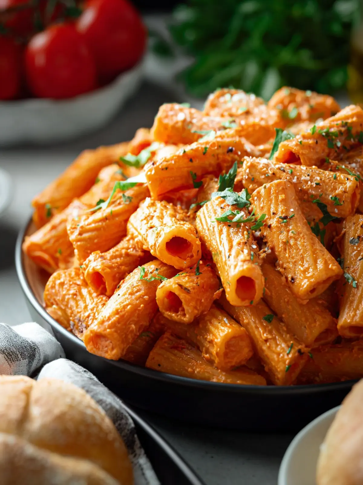 Vegan Creamy Tomato Rigatoni Pasta First Image