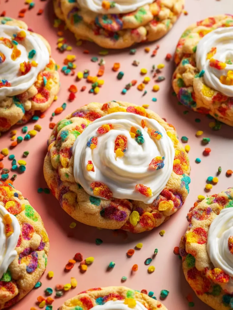 Frosted Fruity Pebbles Cookies First Image