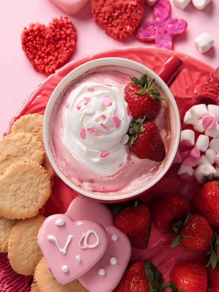 Pink Hot Chocolate Valentine’s Dessert Dip First Image