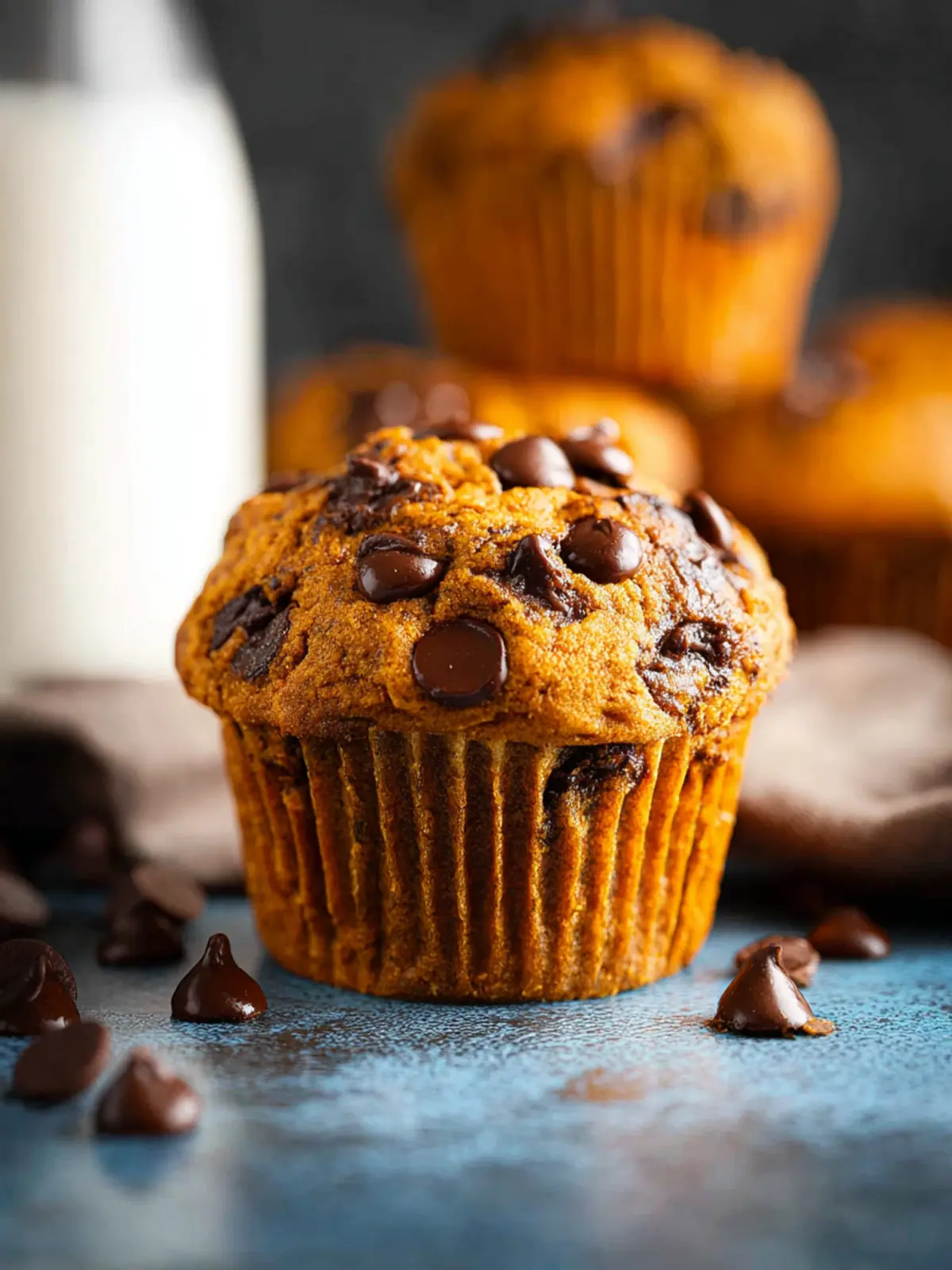 Gluten Free Chocolate Chip Pumpkin Protein Muffins First Image