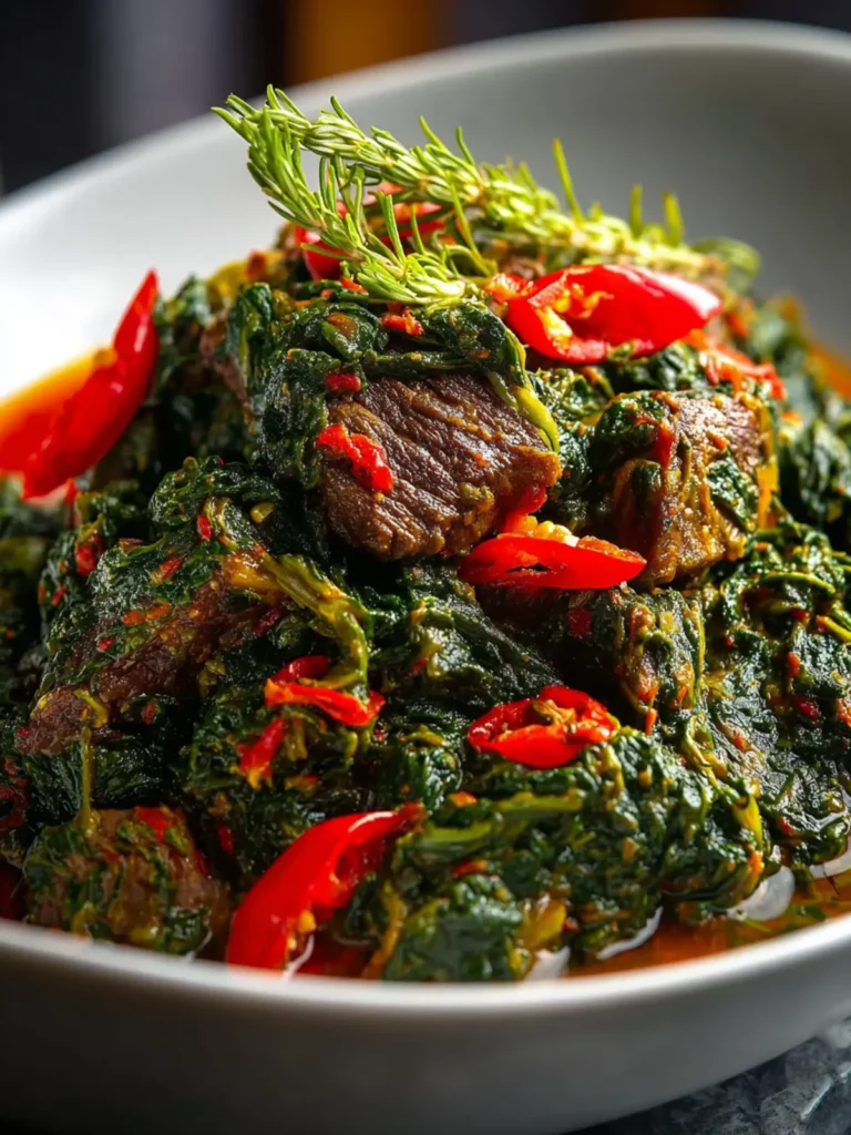 efo riro nigerian spinach stew with beef First Image