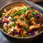 egg roll bowl with chicken and cabbage First Image
