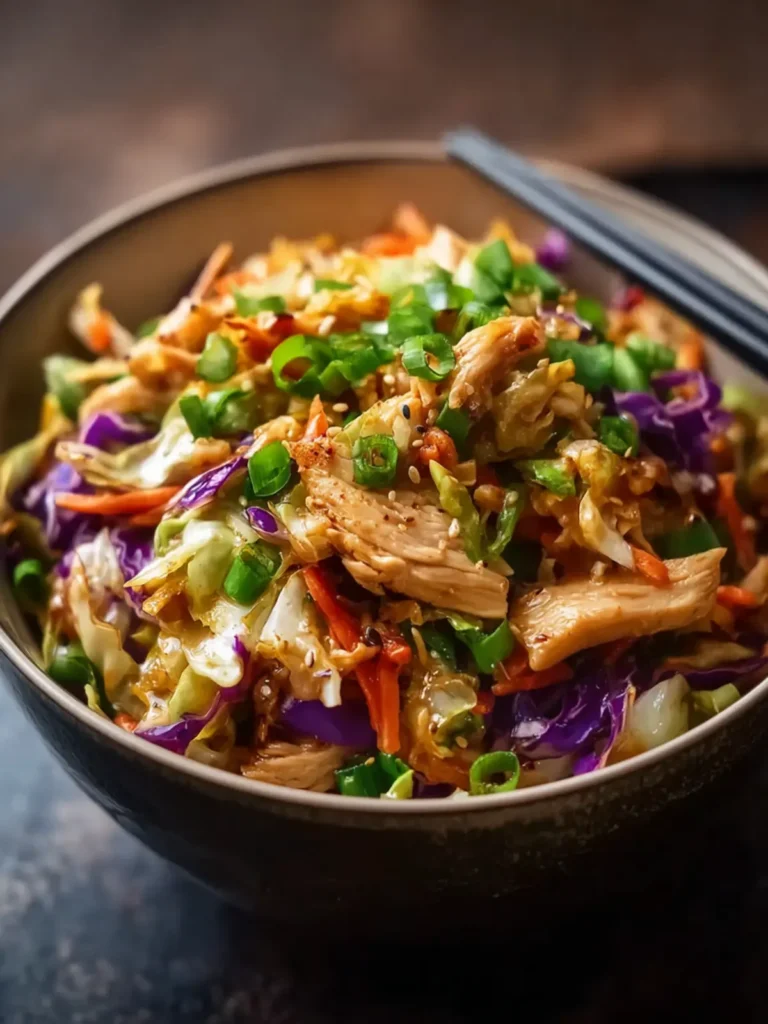 egg roll bowl with chicken and cabbage First Image