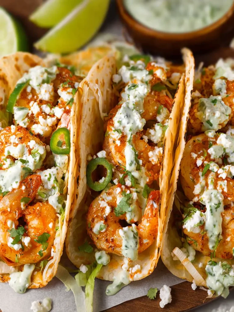 Shrimp Tacos (With Spicy Cilantro Lime Sauce) First Image